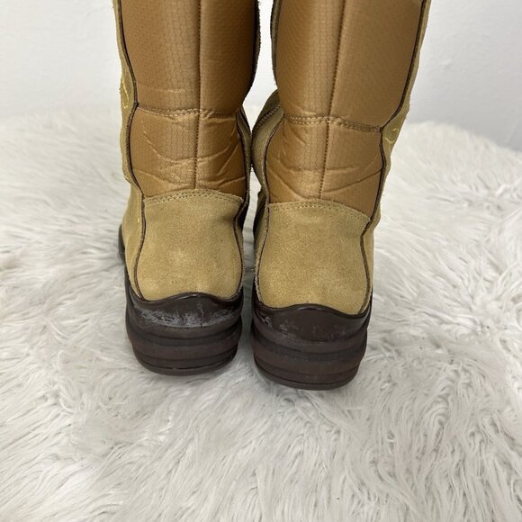 VTG Y2K Baby Phat Tan Faux Fur Trim Lace Up Knee High Boot Quilted Retro Sz 8.5B - Picture 12 of 12
